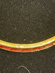 LAPO FLORENCE ITALY Snake Skin Red bracelet gold filled hinge bangle Very Good