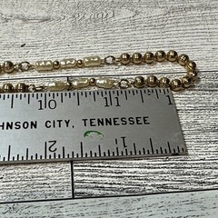 Parklane Goldtone Ball Bead w/ Oblong Faux Pearl Vintage