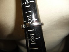SILVER TONE BAND w FAUX DIAMONDS RHINESTONE Sz 5 1/4 #23/8A
