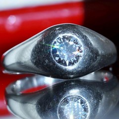 14k white gold ring 0.33ct natural diamond sz 4.5 solitaire antique 3.64gr N3622