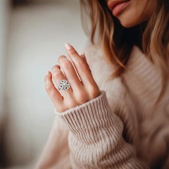 Vint Diamond & Sapphire Rng in Platinum Size 6.25