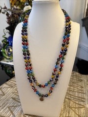 Beautiful Mille Fiori Italian Art Glass Necklace Sweet Romance