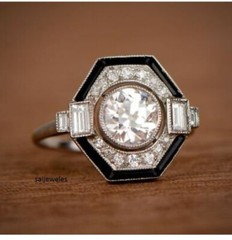 Lab-Created 3CT Round Cut Diamond Antique Vintage Wedding Ring 14K White Gold FN