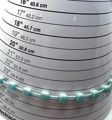 Lot Vtg Deco Czech Aqua Glass Cube Bead Necklace & Murano & JMS 1/20 GF Earrings