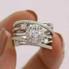 2Ct Round Cut Lab-Created Diamond Engagement Women’s Ring 14K White Gold Finish