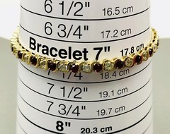 Vtg. 925 Gold Vermeil Ruby Colored Rhinestones & Cubic Zirconia Tennis Bracelet