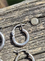 Vintage Sterling Silver Single Hoop Earrings Lot Small Dainty 925 Cartilage