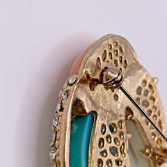 Vintage Bird Brooch Parrot Figural Animal Rhinestone Multicolor Retro Costume