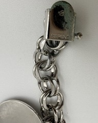 Sterling Silver Charm Bracelet Vintage Mixed Charms Heart Seahorse Cheer 30g U4
