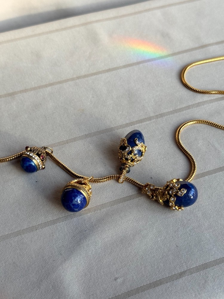 VINTAGE RUSSIAN VERMEIL EGG PENDANTS