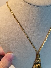 Maximal Art John Wind Charm Necklace 4 Charms Gold Toned Metal