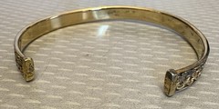 925 Italy Gold Vermeil Cuff Bracelet Braided Weave Textured Pattern