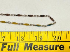 Vintage Necklace Silver Tone Dimpled Link Necklace Long 40 in chain Boho 1970s