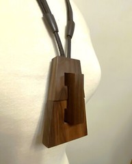 Gerda Lynggaard Monies Leather Wood Pendant Necklace