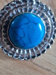 Vintage southwestern style /boho faux turquoise adjustable ring.