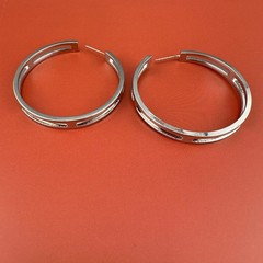 Vintage Hoop Earrings Lot Silver Gold Tone Thick Mixed Sizes Pierced 1990s