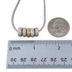 Vintage Sterling Silver 925 Wheat Chain Rings Necklace 15.5”
