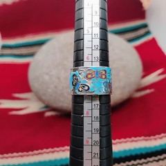 Vtg Butterfly Cloisonne Sterling Silver Wide Band Ring Size 7 Thailand – READ