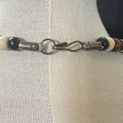 Vintage Bovine Bone & Horn Necklace 23″ Chunky Tribal Style Beads Neutral Earthy