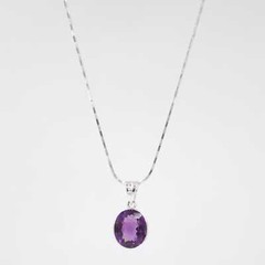 AAA Amethyst 15.8 Ct & 3.20 Ct Minimalist Unisex Pendants in Sterling Silver