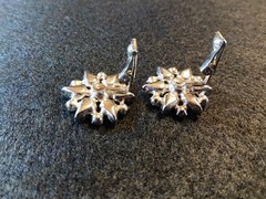 Vintage Multi Color Star Rhinestone Clip Back Earrings Signed B. DAVID 3/4″