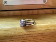 Sterling Silver Ring Size 8.25 Band with Purple Stone Amethyst?