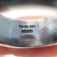 925 Sterling Silver Vintage Mexico Flower Oxidized Band Ring Size 11.25