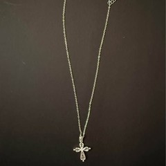 Lace Cross Zircon Titanium Steel Necklace Layering Choker Necklace