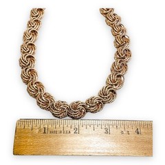 Vintage OT Turkey 925 Rose Gold Vermeil Chunky Chain Necklace 18.5″ 39.4g