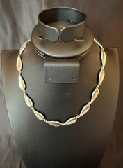UnoAerre Sterling Modernist Petal Link Choker Necklace 925 Italy 15 in 23.48 gm