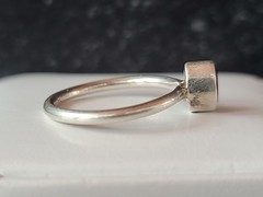 925 Sterling Silver Garnet Ring Size US 5.25 Vintage