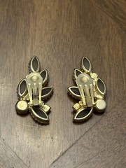 Vintage Juliana? Frosted Clear & AB Rhinestone Cluster Stud Earrings Gold Tone!