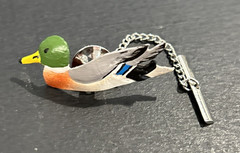 Lot 7 Duck Themed Jewelry Wood Pins 1 Leather Money Clip JJ Pin Faux Scrimshaw
