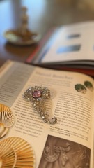 RARE Marcel Boucher 1940’s Sterling Pave and Pink Topaz Brooch Flower Swirl