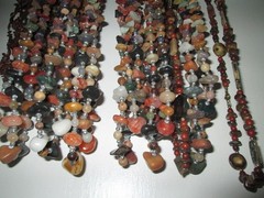 LOT 9 Wearable CHUNKY Semi-Precious Stones bead abalone seed necklace 2.61 lbs