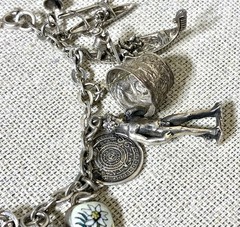 Vtg 800 Silver Charm Bracelet 900 Charms Travel Italy Europe Gondola Eiffel 50g