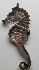 Vintage Designer Beau Sterling Silver Seahorse Brooch / Pin. IV