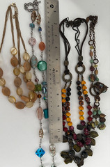 LOT of 4 Vintage Necklaces Glass Beads Wood Metal Premier Coldwater JD19