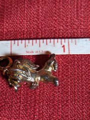 Vintage Gold Toned Lion Pendant Charm Red Rhinestones Eyes – No Chain Included