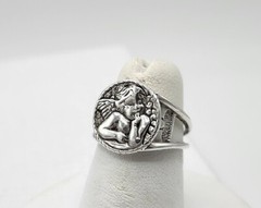 Designer Vintage Shube’s Dakota West Sterling Silver Cherub Angel Ring Size 5
