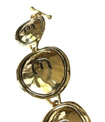 Vintage Elizabeth Taylor Avon Gold Coast E Bracelet Hammered Gold Tone 7.75″