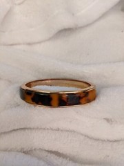 Estate Sale Faux Tortoise Shell Bracelet Hinged Clip On 1/2″ Wide approx6″L