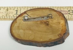 Vintage Hand Painted Wood Brooch Western Theme Wagon & Horse Handmade Old West