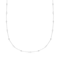 Vintage 1.00 ct. t.w. Diamond Station Necklace in Platinum. 40 inches