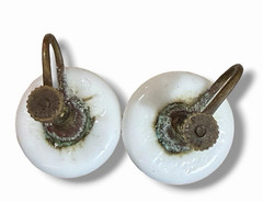 Vintage SCREWBACK EARRING Mixed Lot 8 Pair Textured Gold Enamel Faux Pearl +