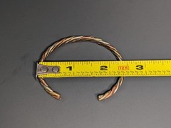 Copper Brass Silver Plated Cuff Bracelet Twisted Mixed Metal 7″ Vintage