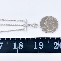 Vintage Sterling Silver Peridot Smoky Quartz Citrine Layered Necklace 17″-19″