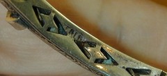 Sterling Art Deco Channel Set Purple Paste Rhinestone Bangle Bracelet #2 Hinged