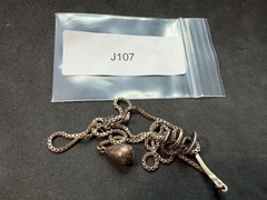 13.83g Vintage Sterling Silver 925 Drop Pendant Spiral Chain Necklace 20 in M