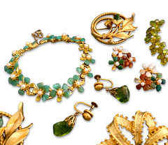 Vintage Tumbled Stones Gemstone Glass Signed Swoboda Repair Costume Jewelry Lot